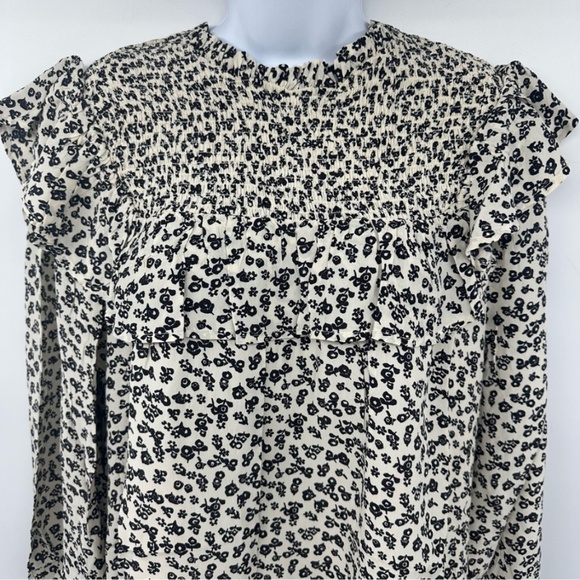 Scotch & Soda | Long Sleeve Floral Smocked Frill Mini Dress | Medium NWT - Picture 9 of 15